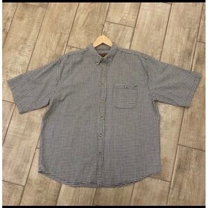 VTG Highland Outfitters Casual Shirt Men XL Plaid Short Sleeve Button Up Cotton